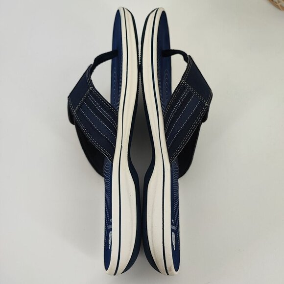 Clarks Women's Blue Fabric Flip Flop Sandals Size 11 - Picture 6 of 9